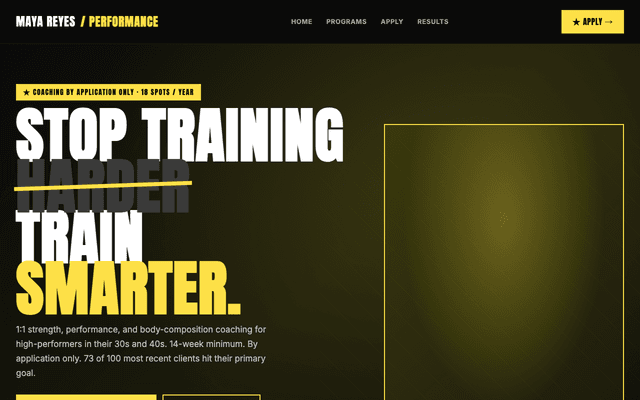 Elite coaching by application preview