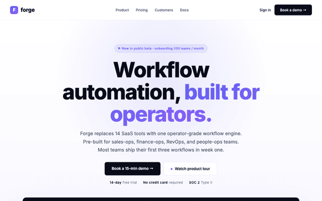 Workflow automation SaaS preview