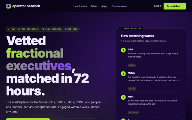 Fractional exec marketplace preview
