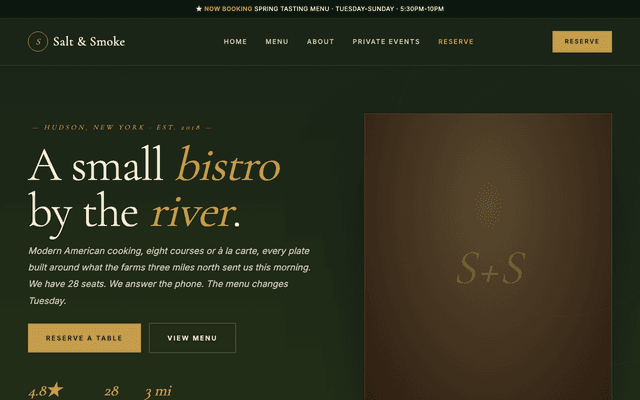 Modern bistro · Hudson NY preview