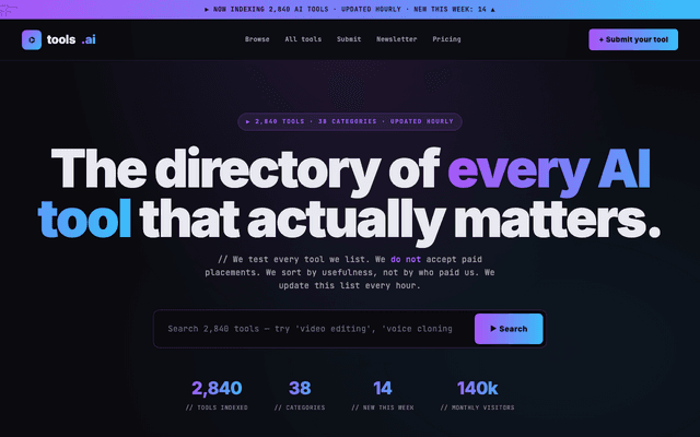 AI tools directory preview