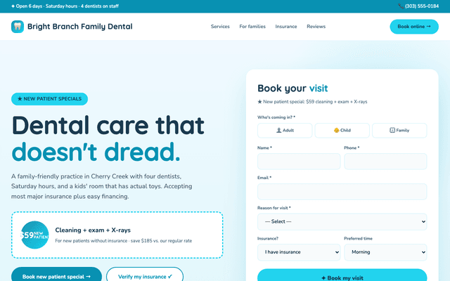 Dental practice specials preview