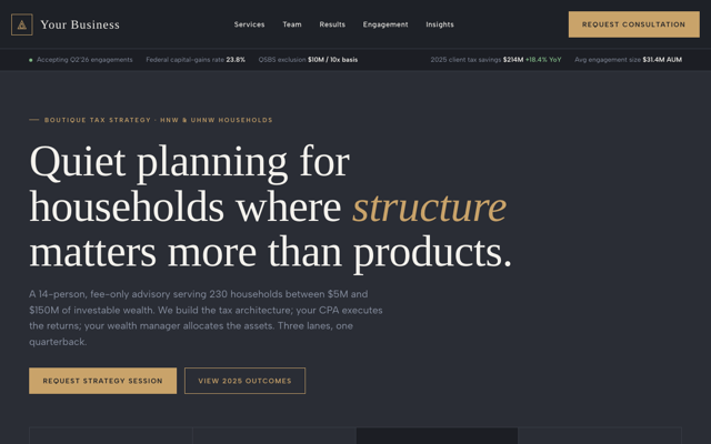 Tax strategy advisor preview