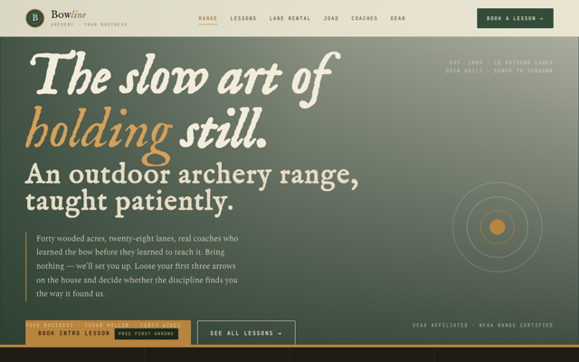 Outdoor archery range preview