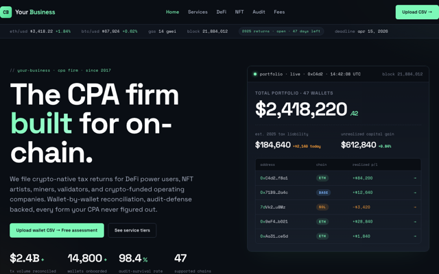 Crypto tax CPA firm preview
