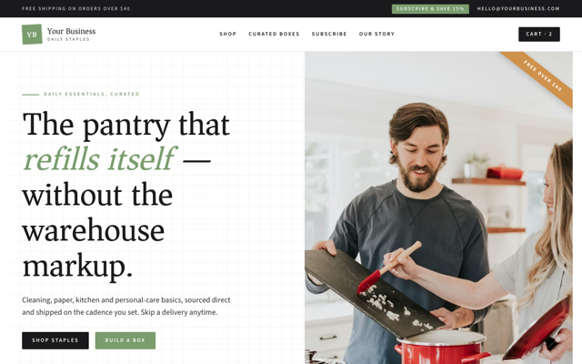 Online grocery + meal box preview