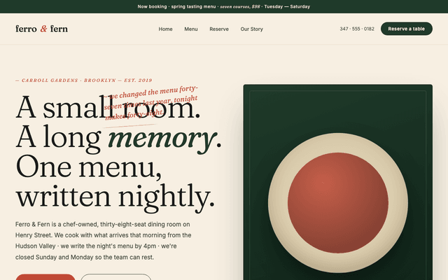 Farm-to-table restaurant preview