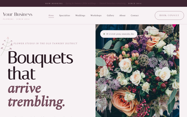 Wedding + editorial florist preview