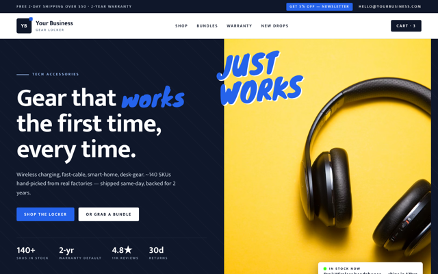Tech accessories store preview