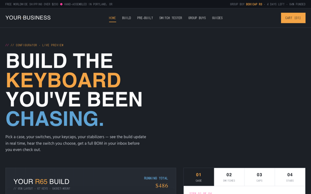 Custom keyboard ecommerce preview