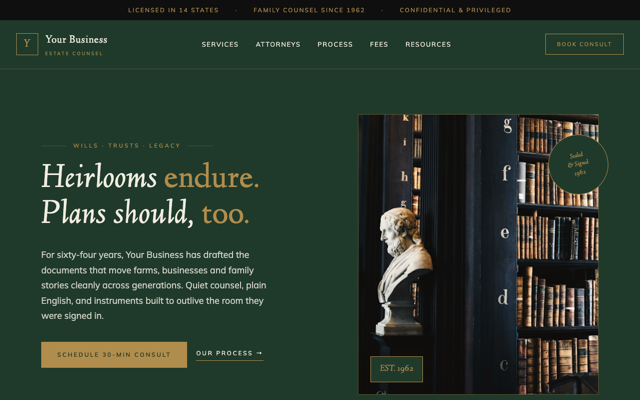 Estate planning law firm preview