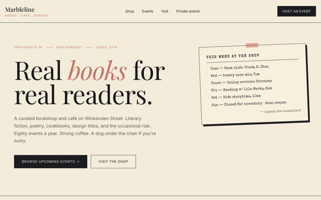 Bookstore + café preview