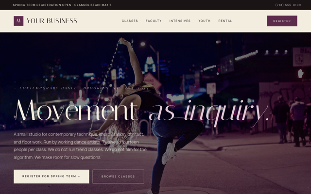 Contemporary dance studio preview