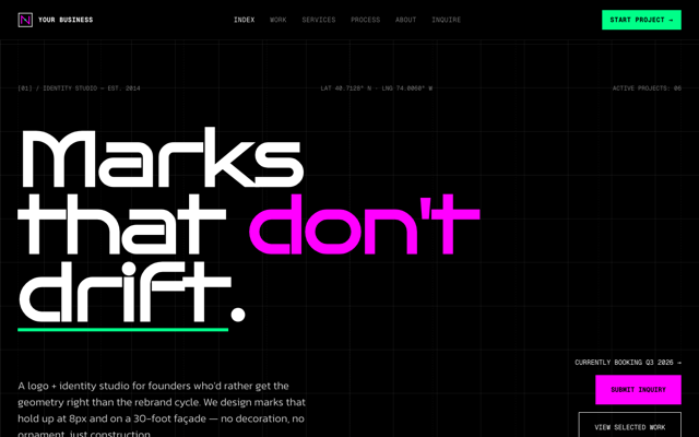 Logo + identity studio preview