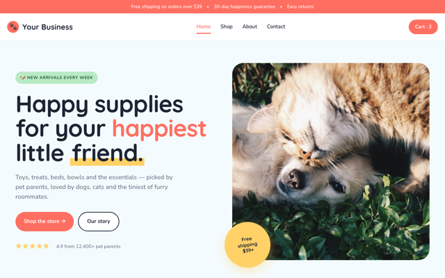 Pet supplies store preview
