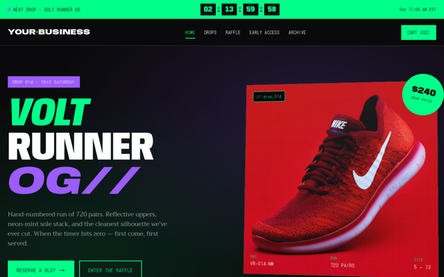 Sneaker drop platform preview