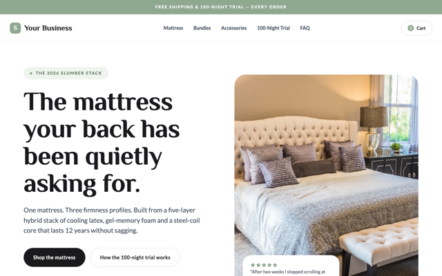 Bed-in-a-box mattress preview