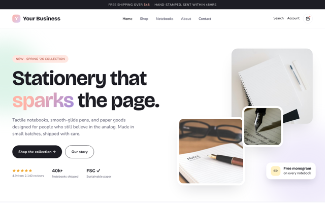 Stationery + notebooks preview