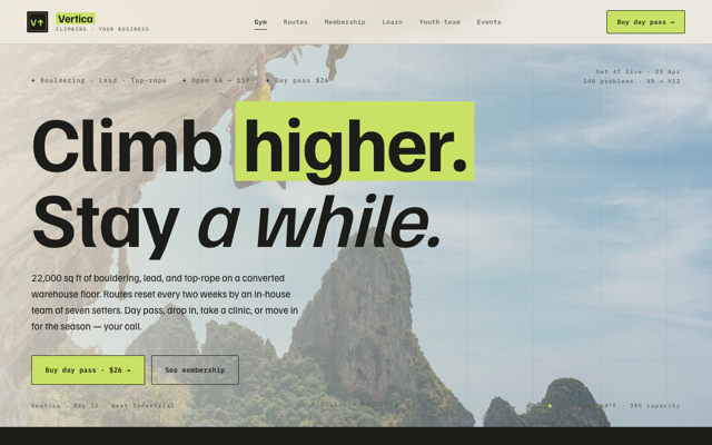 Climbing gym preview