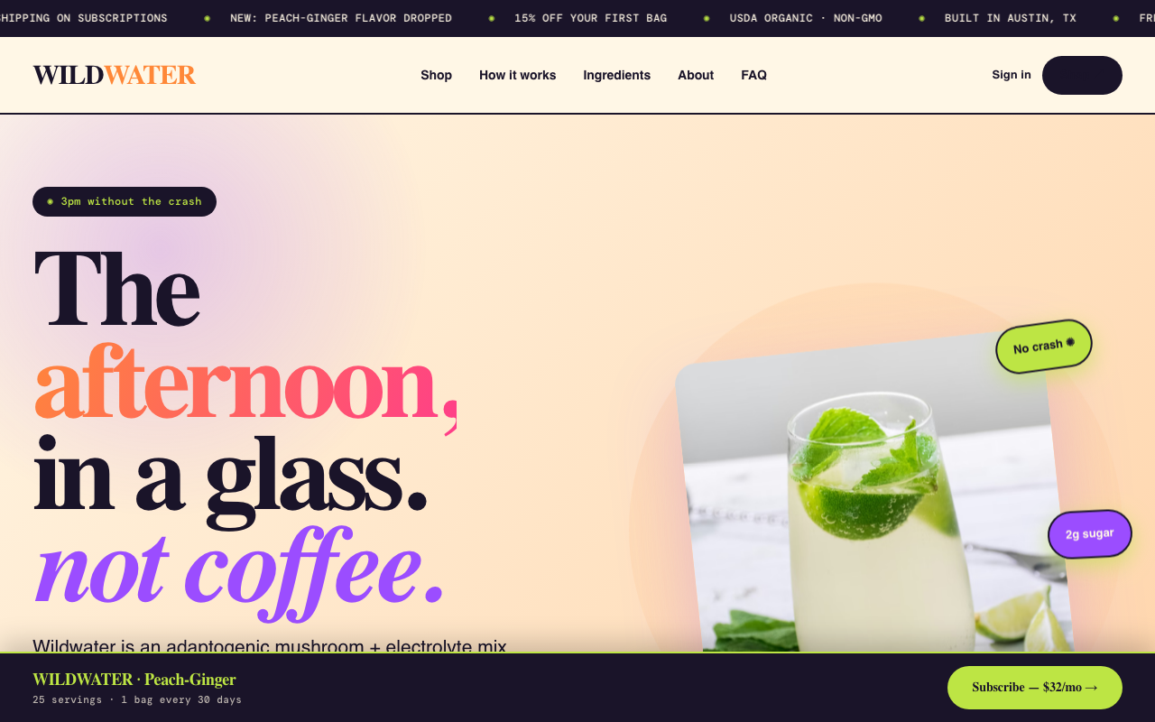 Functional drink mix preview