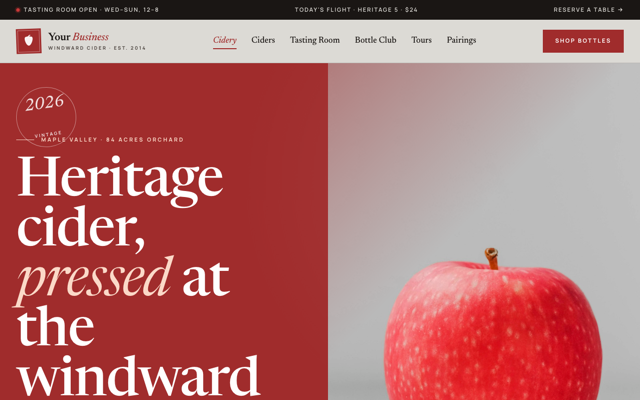Apple cidery + tasting room preview