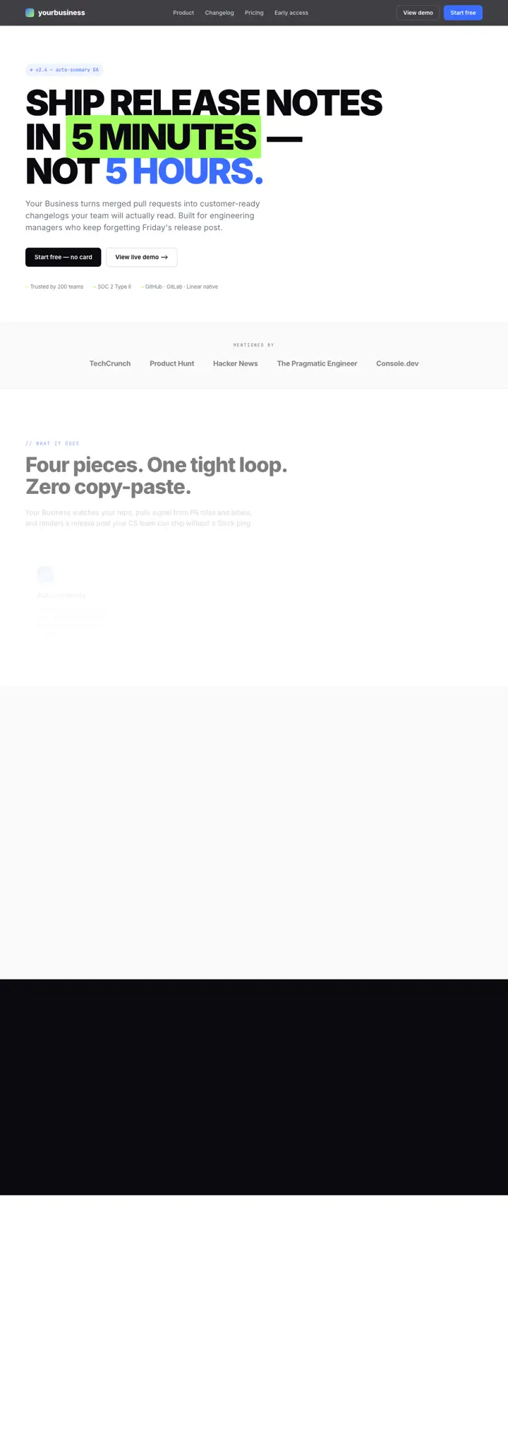 B2B SaaS landing website template from the DesignSnipe shop, full page